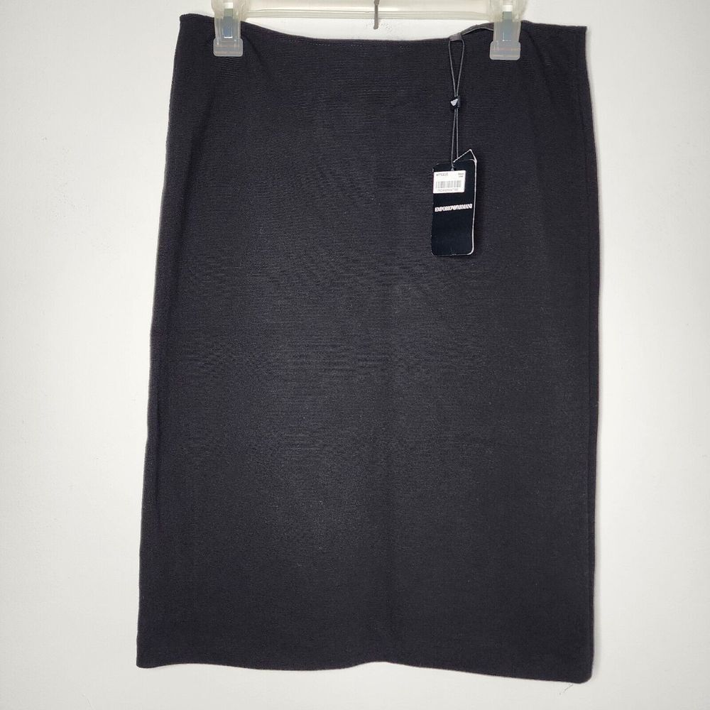 Giorgio Armani Womens Classic Knee Length Pencil Skirt Black 44 New Old Stock